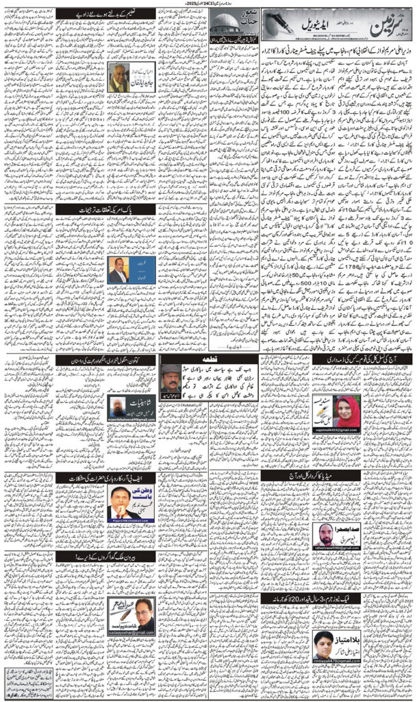 24/01/2025 Daily Sarzameen Lahore Page 3