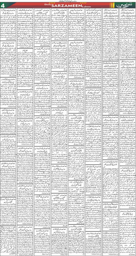 27/10/2026 Daily Sarzameen Lahore Page 4